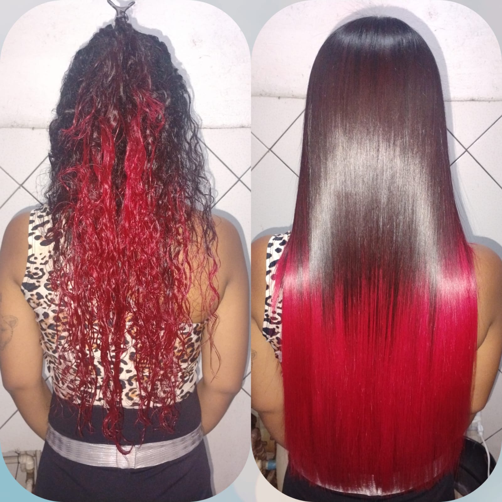 Antes e depois: cabelo cacheado alisado com Progressiva Vegetal